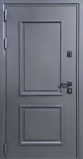 Входная термодверь с металлобагетом и порошковым окрашиванием цвета «антрацит»